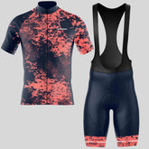 "Aerodoc Crimson Chaos Half Sleeve Jersey and Bib Shorts - Front View"