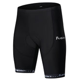 Front view of Fusion Gel Padded Non-Bib Cycling Shorts in black.