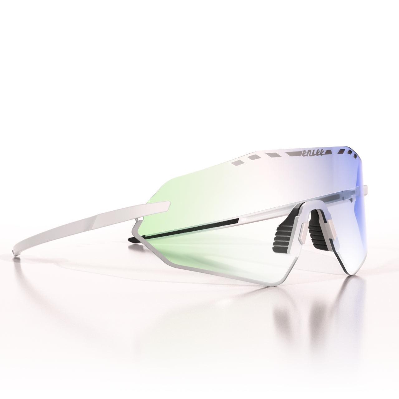 ENLEE E600 Photochromic Glasses Color Film Cycling Eyewear Men Women Frameless Sports Goggles White Green