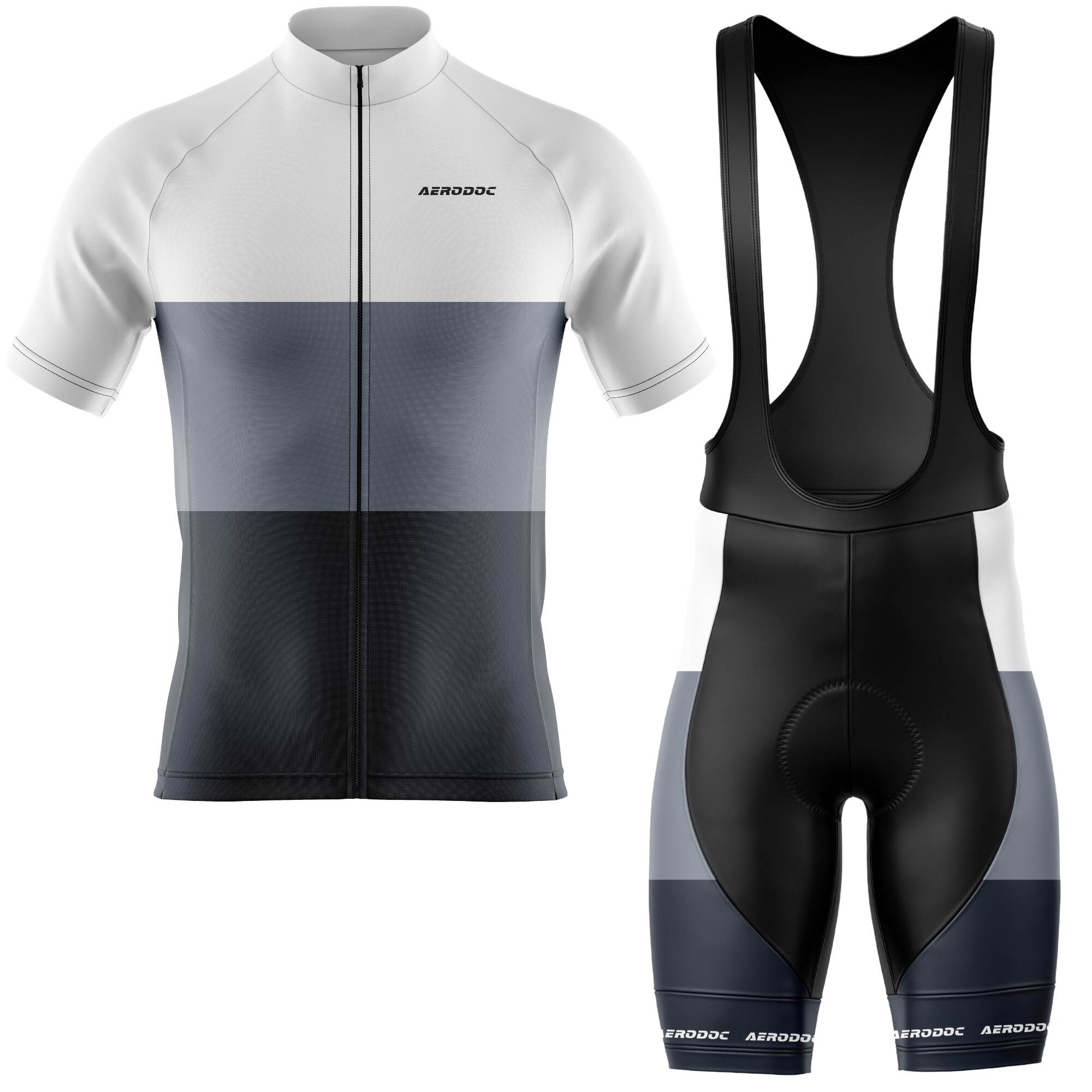 Aerodoc Neutral Color Cycling Jersey - Half & Full Sleeves, Matching Bib & Non-Bib Shorts