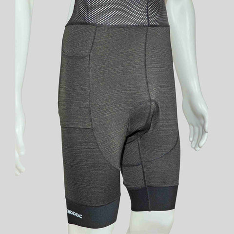 Aerodoc Ignite Vampire Gray Cycling Bibshorts with Reflective Zipper, Power Band, and 2 Pockets