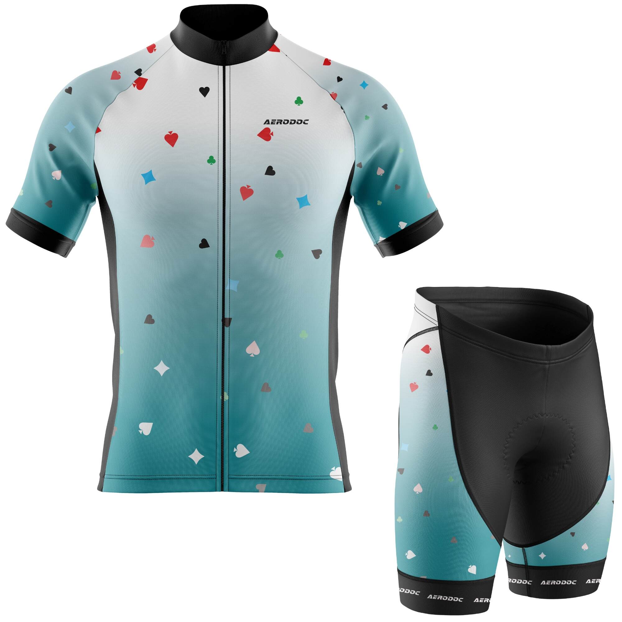 180 GSM breathable fabric of ACard Ace cycling jersey and bib shorts, ensuring durability and comfort throughout your ride.