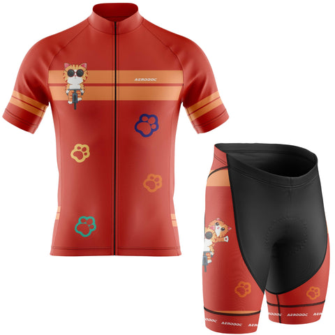 Cat Cadence Cycling Jersey by Aerodoc - Road & Trail Ready - Half & Full Sleeves, Matching Bib & Non-Bib Shorts