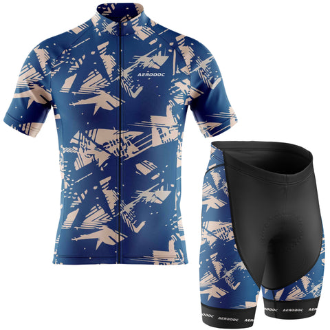 Aerodoc Blue Pulse Cycling Jersey - Energized Print for High-Speed Rides – Half & Full Sleeves, Matching Bib & Non-Bib Shorts