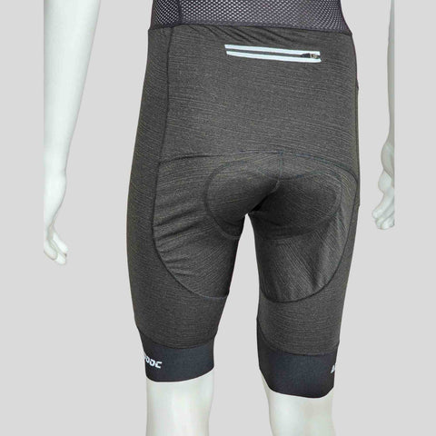 Aerodoc Ignite Vampire Gray Cycling Bibshorts with Reflective Zipper, Power Band, and 2 Pockets