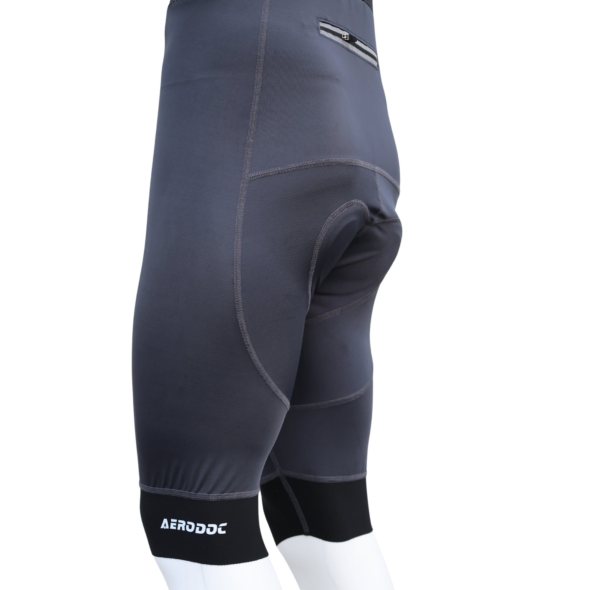 Aerodoc Ignite Gravel Cycling Bibshorts with Reflective Zipper, Power Band, and 2 Pockets