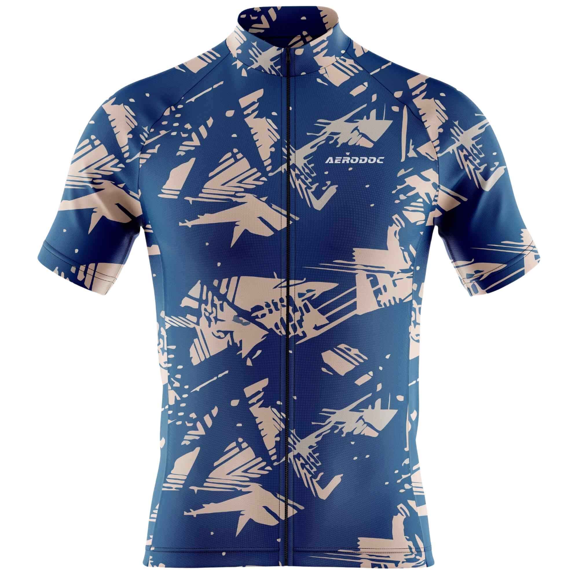 Aerodoc Blue Pulse Cycling Jersey - Energized Print for High-Speed Rides – Half & Full Sleeves, Matching Bib & Non-Bib Shorts