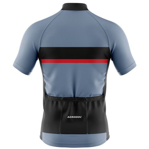 Aerodoc Men’s Classic Fit Cycling Jersey - Stylish Red Accent - Half & Full Sleeves, Matching Bib & Non-Bib Shorts