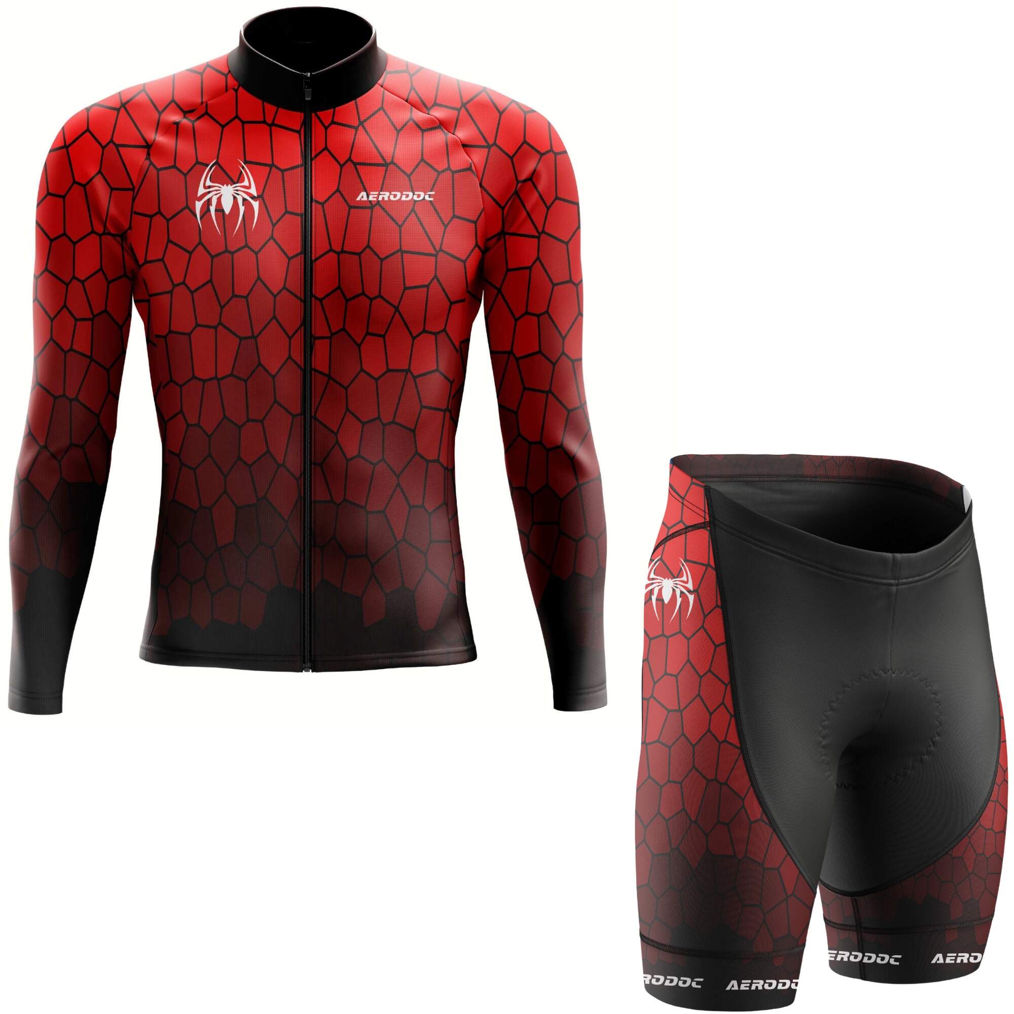 Spiderweb Red Unisex Cycling Jersey and Shorts