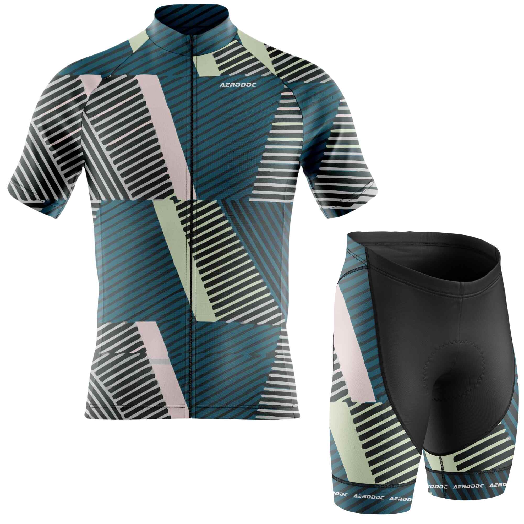 Geometric Cycling Jersey -Men's and Women's Aerodynamic & Breathable – Performance Gear for Road Bike & MTB - Half & Full Sleeves, Matching Bib & Non-Bib Shorts