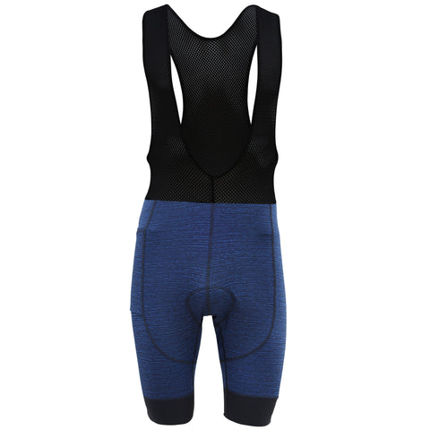 Aerodoc Ignite Indigo Storm Cycling Bibshorts with Reflective Zipper, Power Band, and 2 Pockets