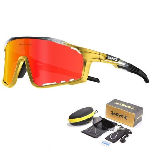 KAPVOE Polarized Sports Glasses Men Women TR90 Sport Sunglasses Running 3 Lenses