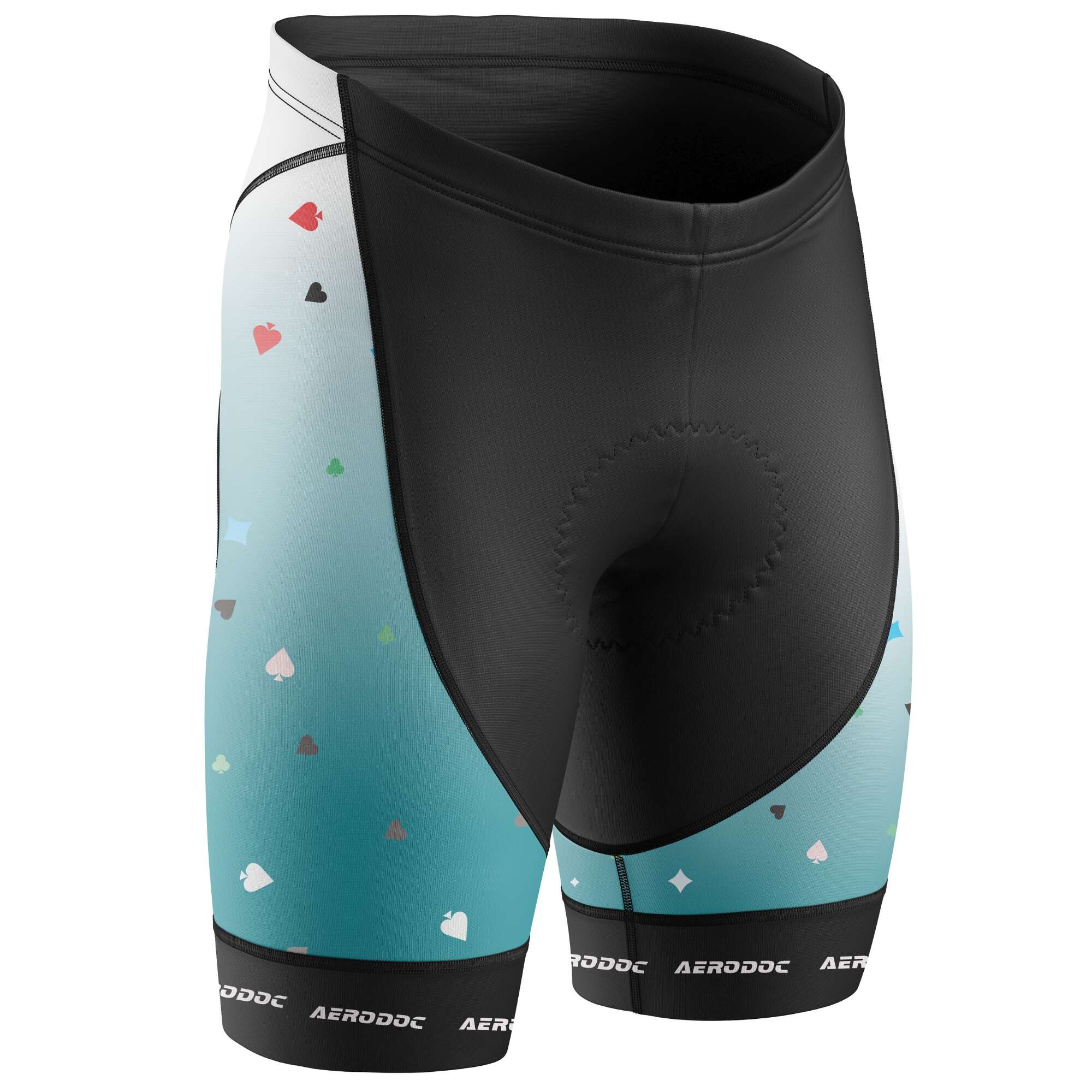 Close-up of the 20D gel pad in ACard Ace bib shorts, designed for maximum shock absorption on long rides.