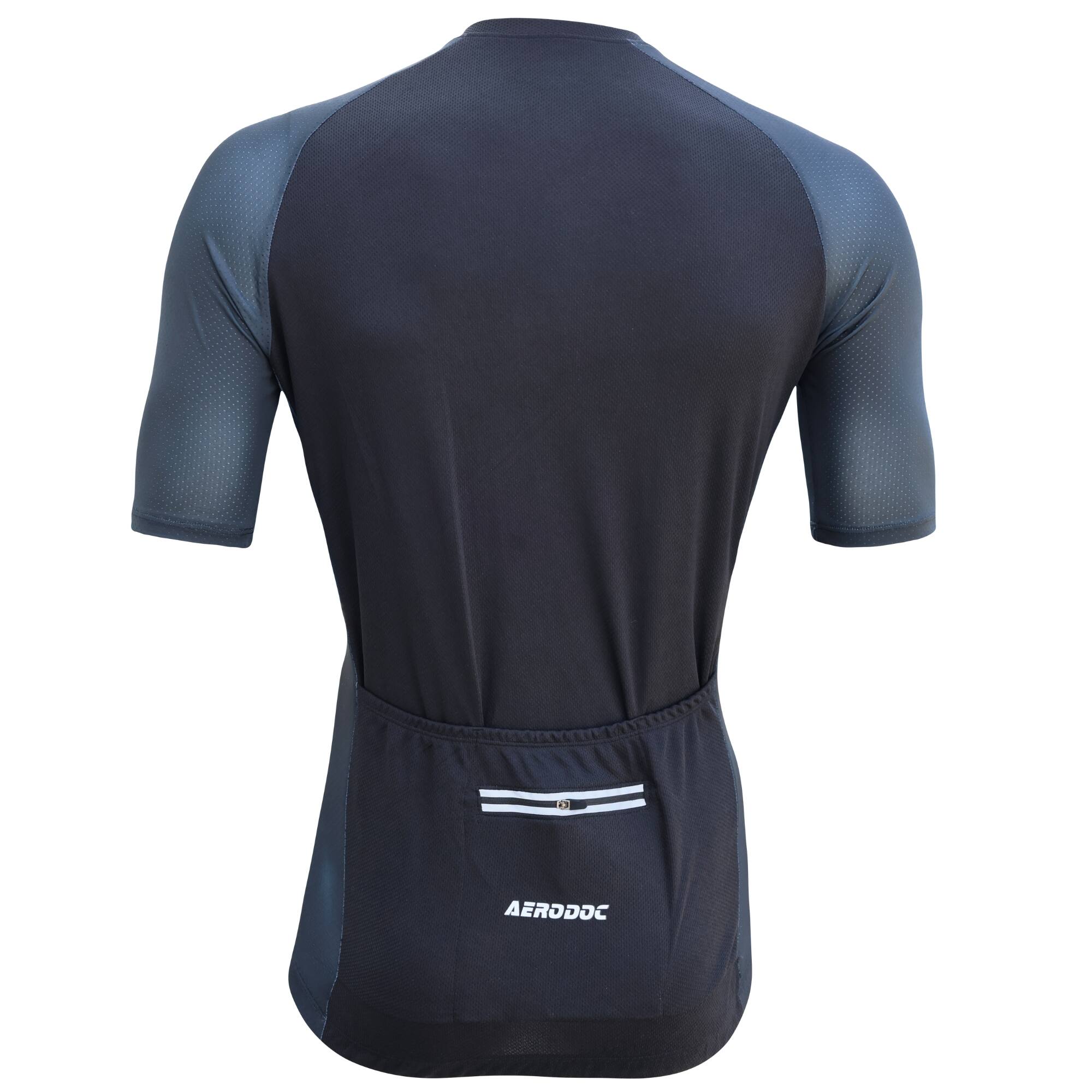 Aerodoc Glide Black Cycling jersey with waterproof zipper pocket