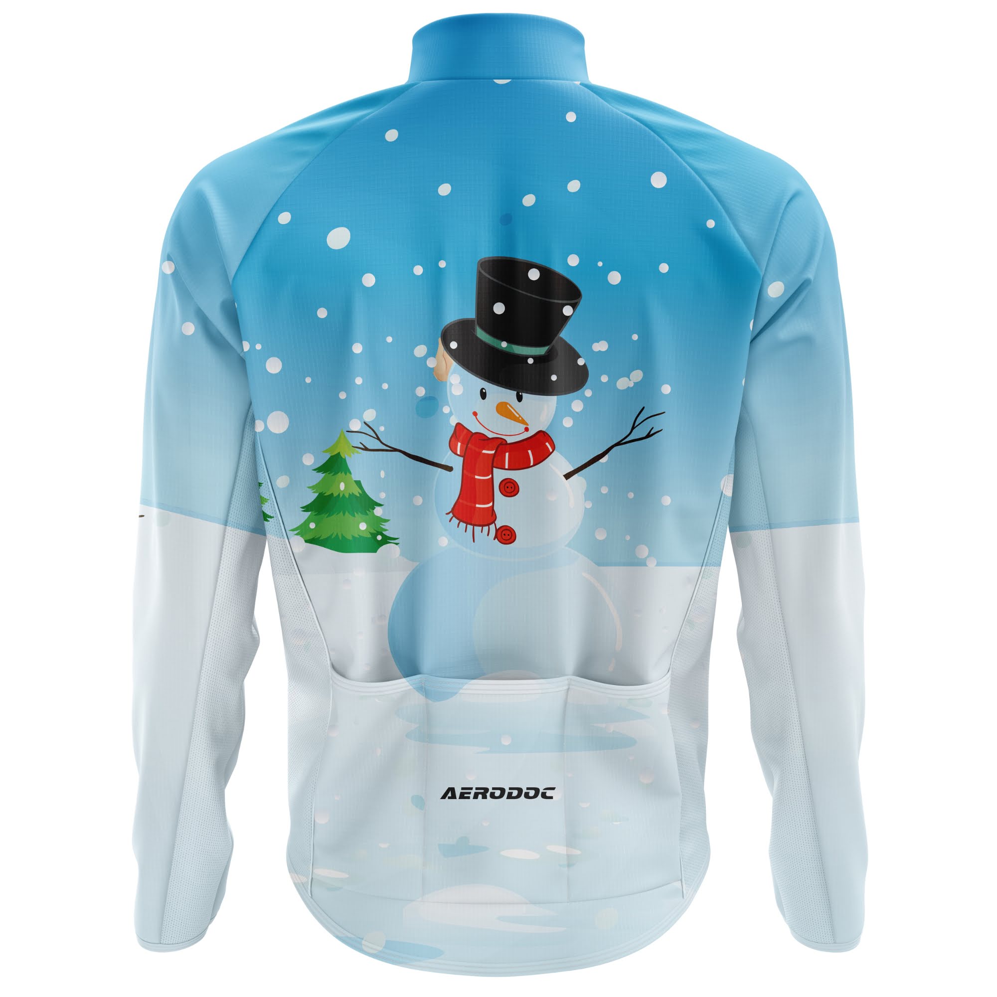 Aerodoc Cold-Weather Cycling Jacket – Snowman Print| Premium Winter Fleece Wool Bike Wear