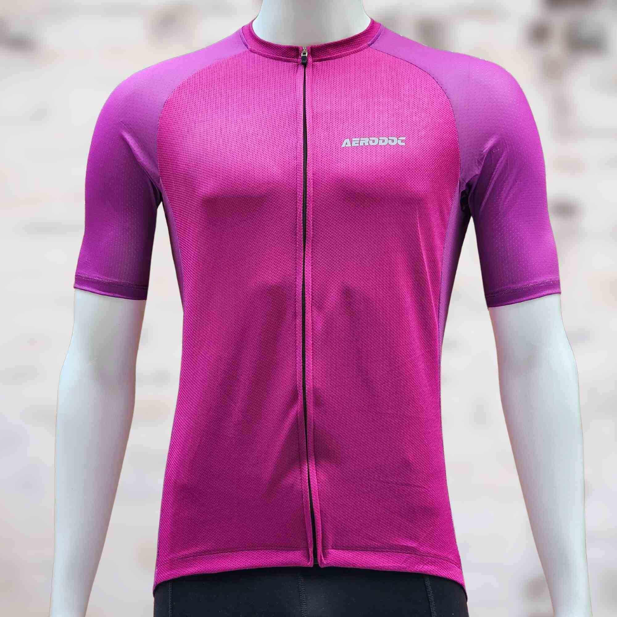 Aerodoc Glide Purple Unisex Cycling jersey with waterproof zipper pocket