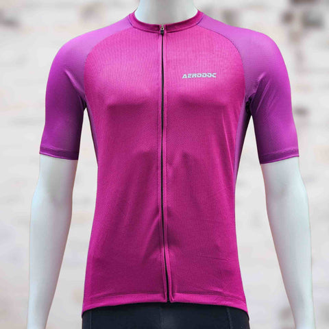 Aerodoc Glide Purple Unisex Cycling jersey with waterproof zipper pocket