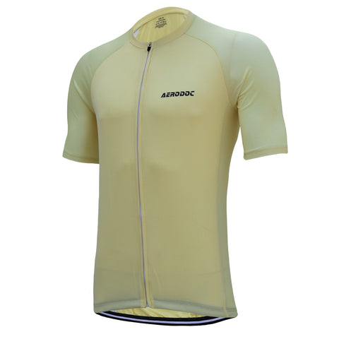 Aerodoc Glide Yellow Cycling jersey with waterproof zipper pocket