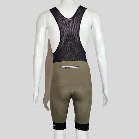 Aerodoc Ignite Dusky Green Cycling Bibshorts with Reflective Zipper, Power Band, and 2 Pockets