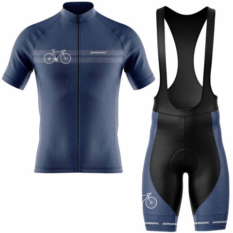 Aerodoc Horizon Blue Men's Cycling Jersey – Half & Full Sleeves, Matching Bib & Non-Bib Shorts