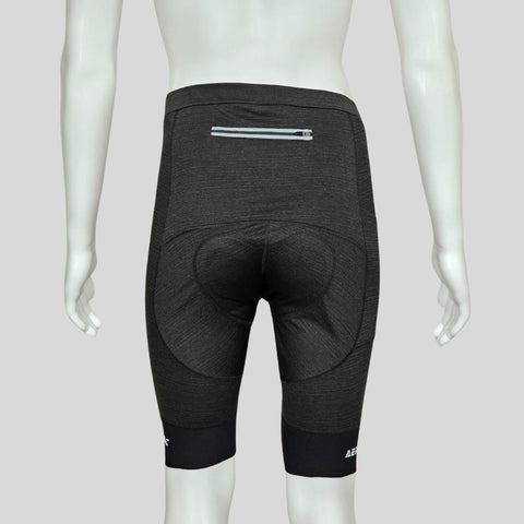 Aerodoc Ignite Vampire Gray Cycling Bibshorts with Reflective Zipper, Power Band, and 2 Pockets