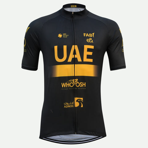 UAE Team Emirates 2024 Official MyWhoosh Cycling Jersey – Black and Gold UCI WorldTour (Black)