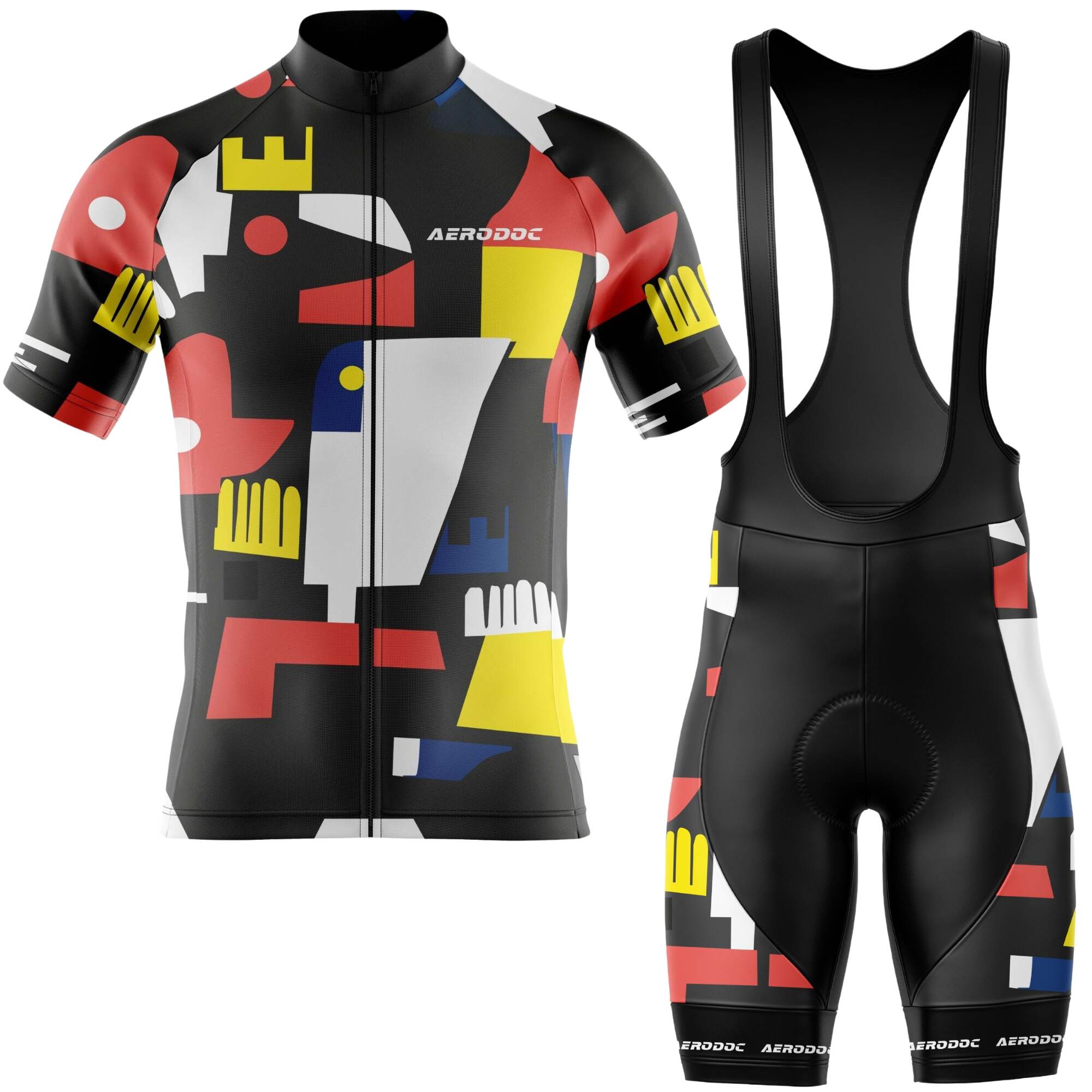 Aerodoc Abstract Shift Cycling Jersey – Half & Full Sleeves, Matching Bib & Non-Bib Shorts