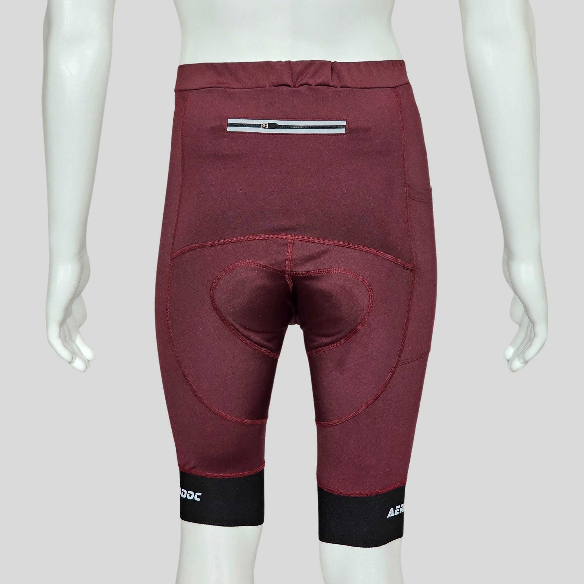 Aerodoc Ignite Old Mauve Cycling Bibshorts with Reflective Zipper, Power Band, and 2 Pockets