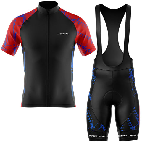 Aerodoc Blackout Grid Performance Cycling Jersey – Half & Full Sleeves, Matching Bib & Non-Bib Shorts