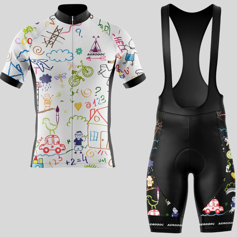 Aerodoc Doodle Explorer Cycling Jersey - Half & Full Sleeves, Matching Bib & Non-Bib Shorts