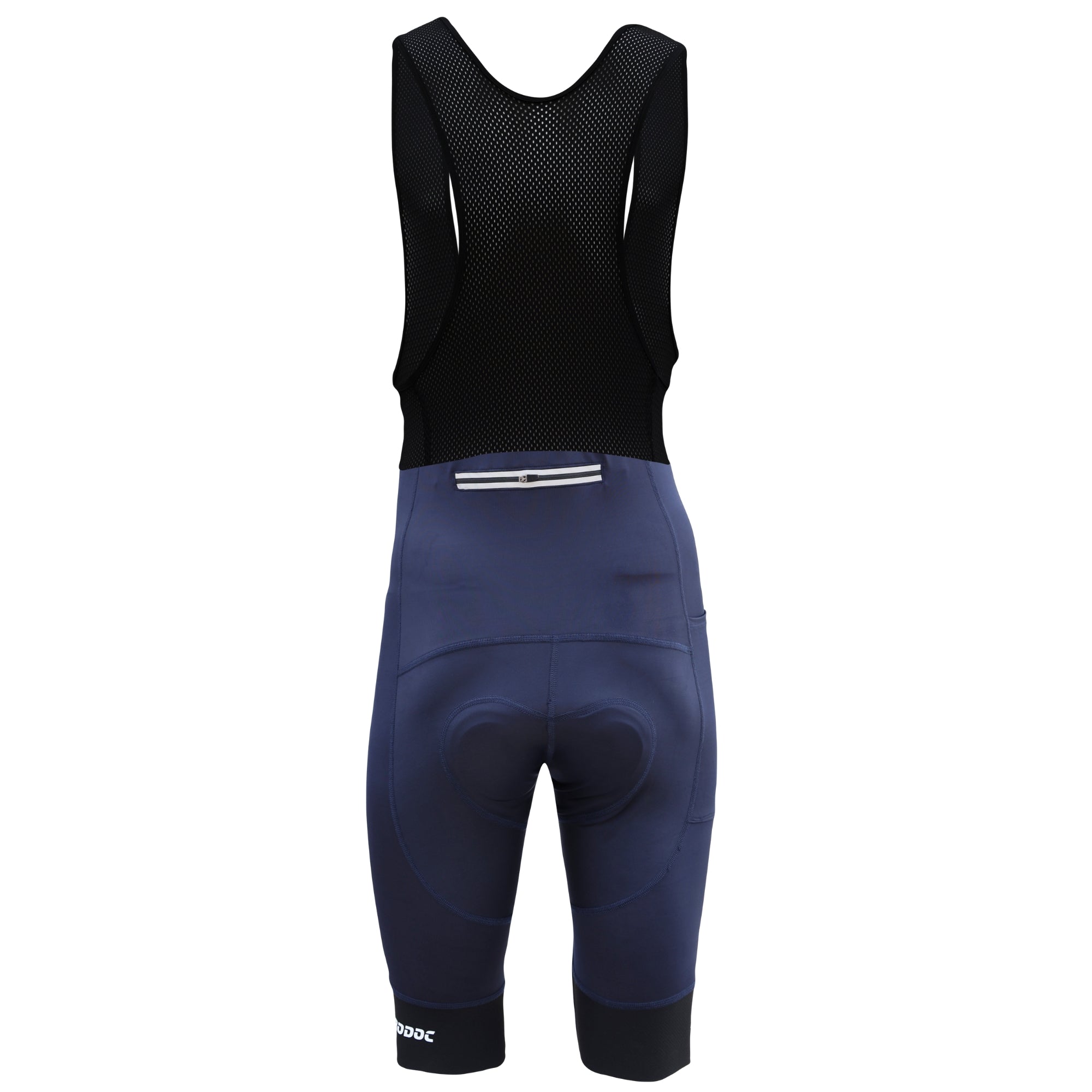 Aerodoc Ignite Blue Black Cycling Bibshorts with Reflective Zipper, Power Band, and 2 Pockets