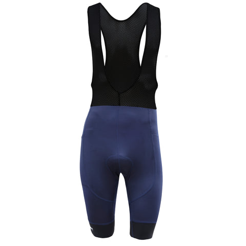 Aerodoc Ignite Blue Black Cycling Bibshorts with Reflective Zipper, Power Band, and 2 Pockets