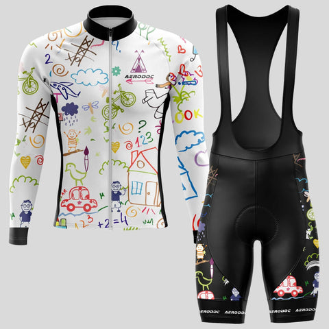 Aerodoc Doodle Explorer Cycling Jersey - Half & Full Sleeves, Matching Bib & Non-Bib Shorts