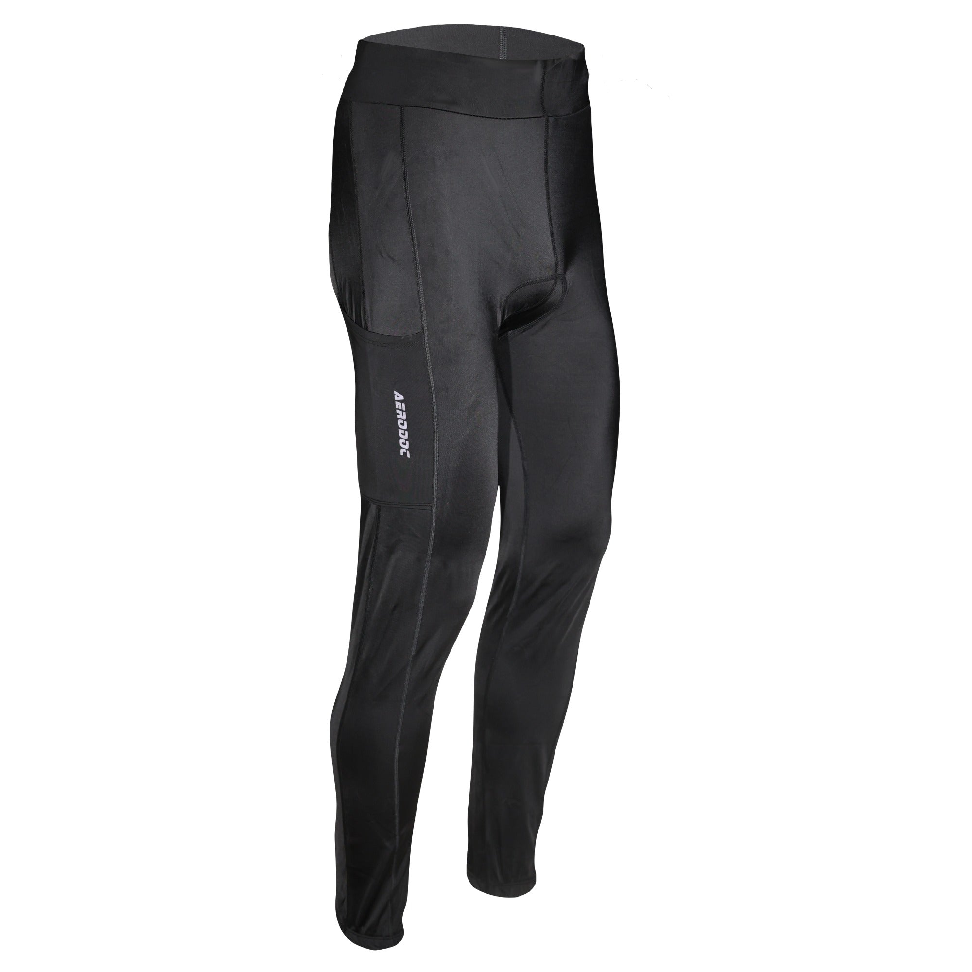 Aerodoc Black Gel Padded Unisex Cycling Pants with 2 Pockets & Reflector | High-Quality Performance Gear