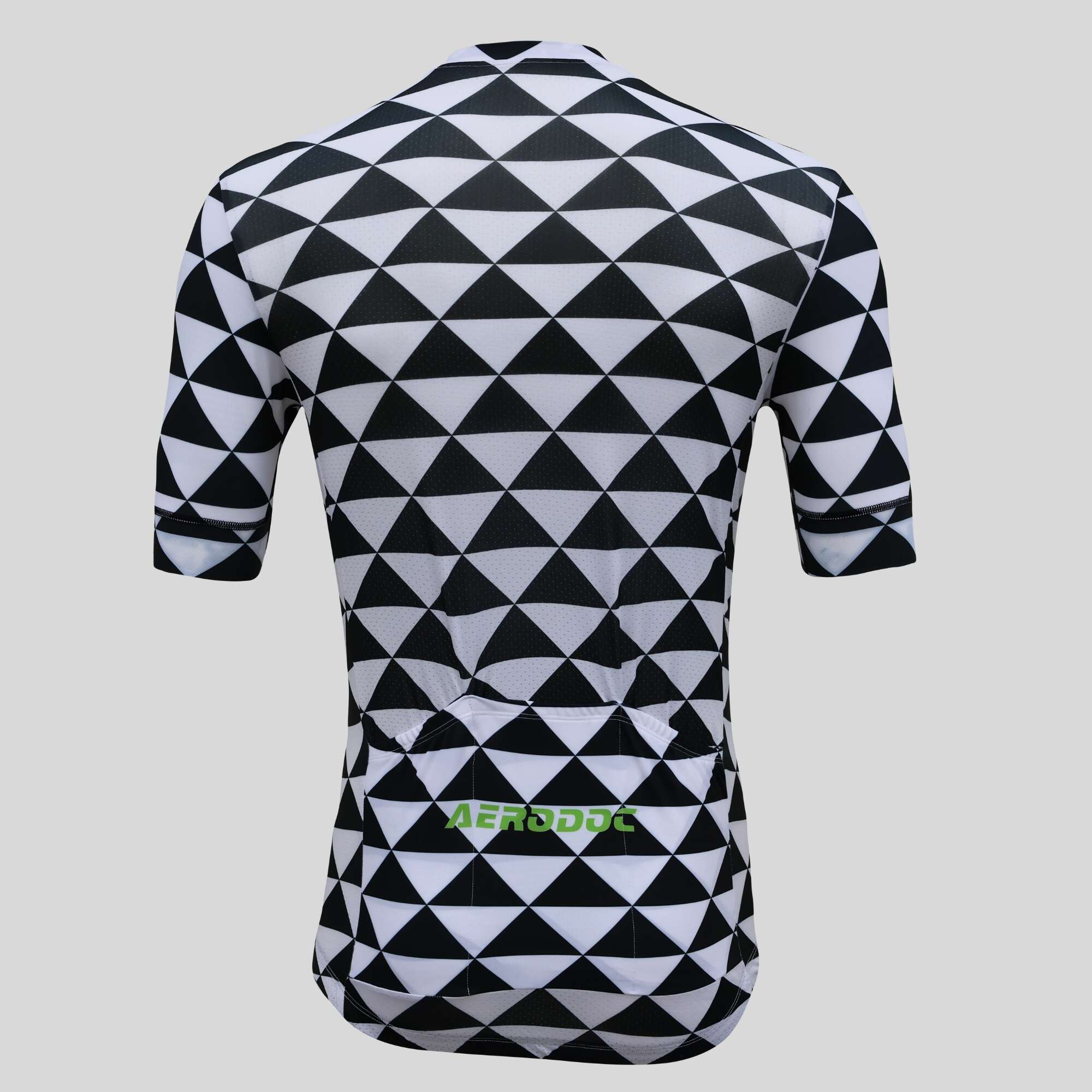 Aerodoc Triangle Black & White Racefit Cycling Jersey Unisex