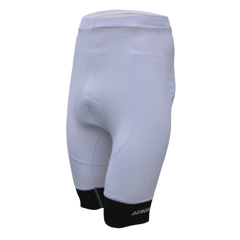 Aerodoc Ignite White Cycling Bibshorts with Reflective Zipper, Power Band, and 2 Pockets