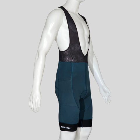 Aerodoc Ignite Mineral Green Cycling Bibshorts with Reflective Zipper, Power Band, and 2 Pockets