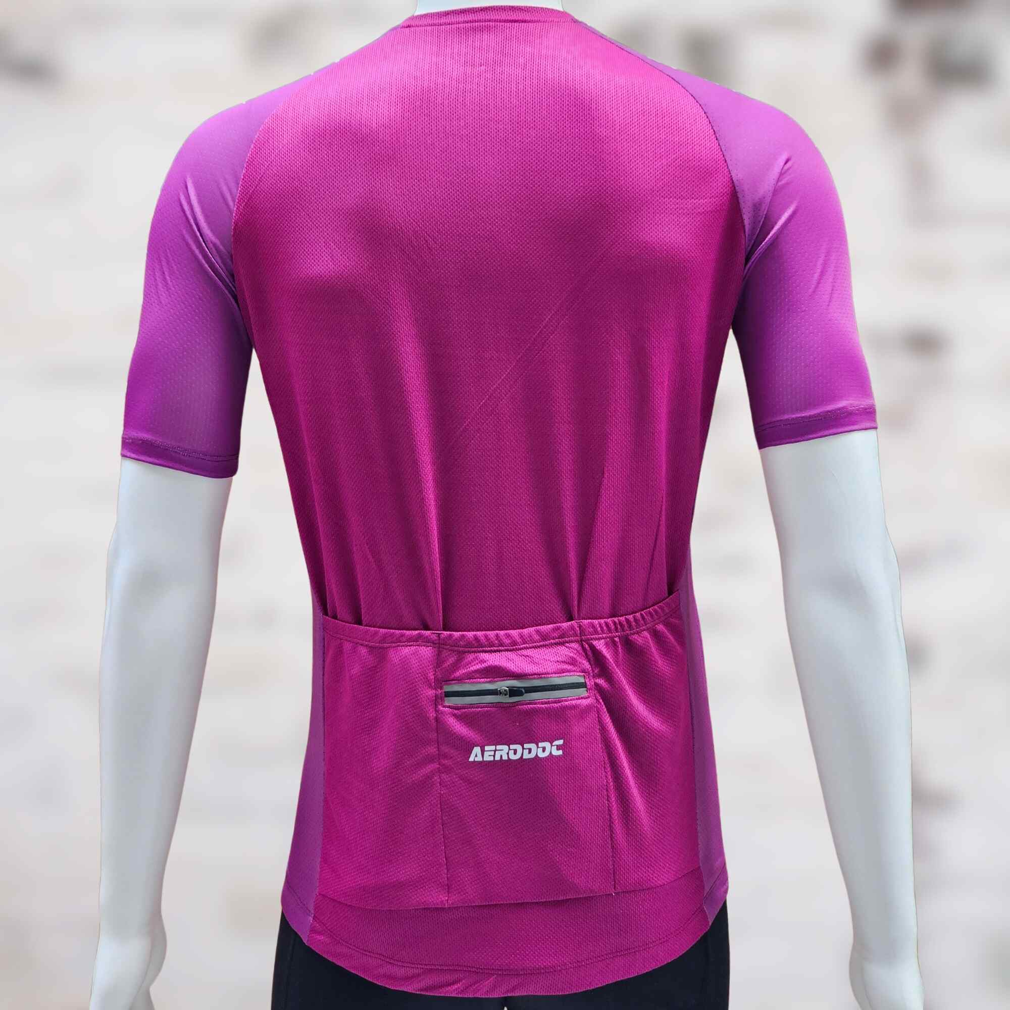 Aerodoc Glide Purple Unisex Cycling jersey with waterproof zipper pocket