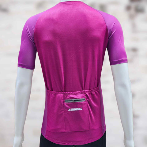 Aerodoc Glide Purple Unisex Cycling jersey with waterproof zipper pocket