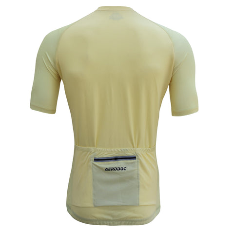 Aerodoc Glide Yellow Cycling jersey with waterproof zipper pocket