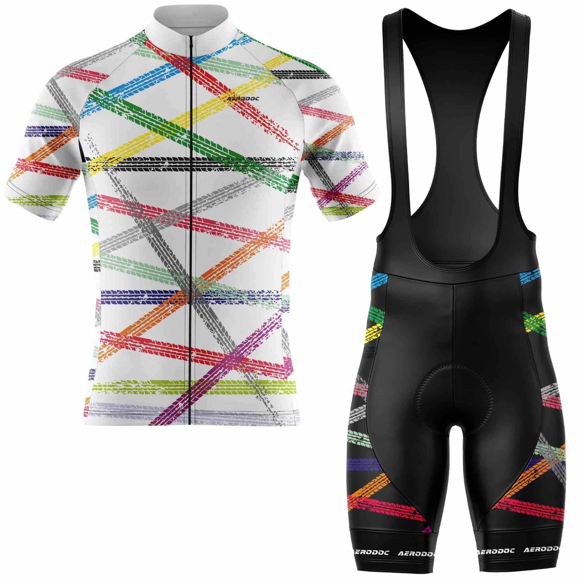 Color Stripe Road Racer Cycling Jersey – Half & Full Sleeves, Matching Bib & Non-Bib Shorts