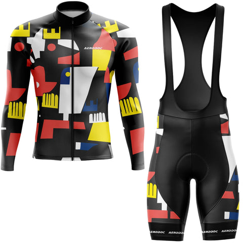 Aerodoc Abstract Shift Cycling Jersey – Half & Full Sleeves, Matching Bib & Non-Bib Shorts