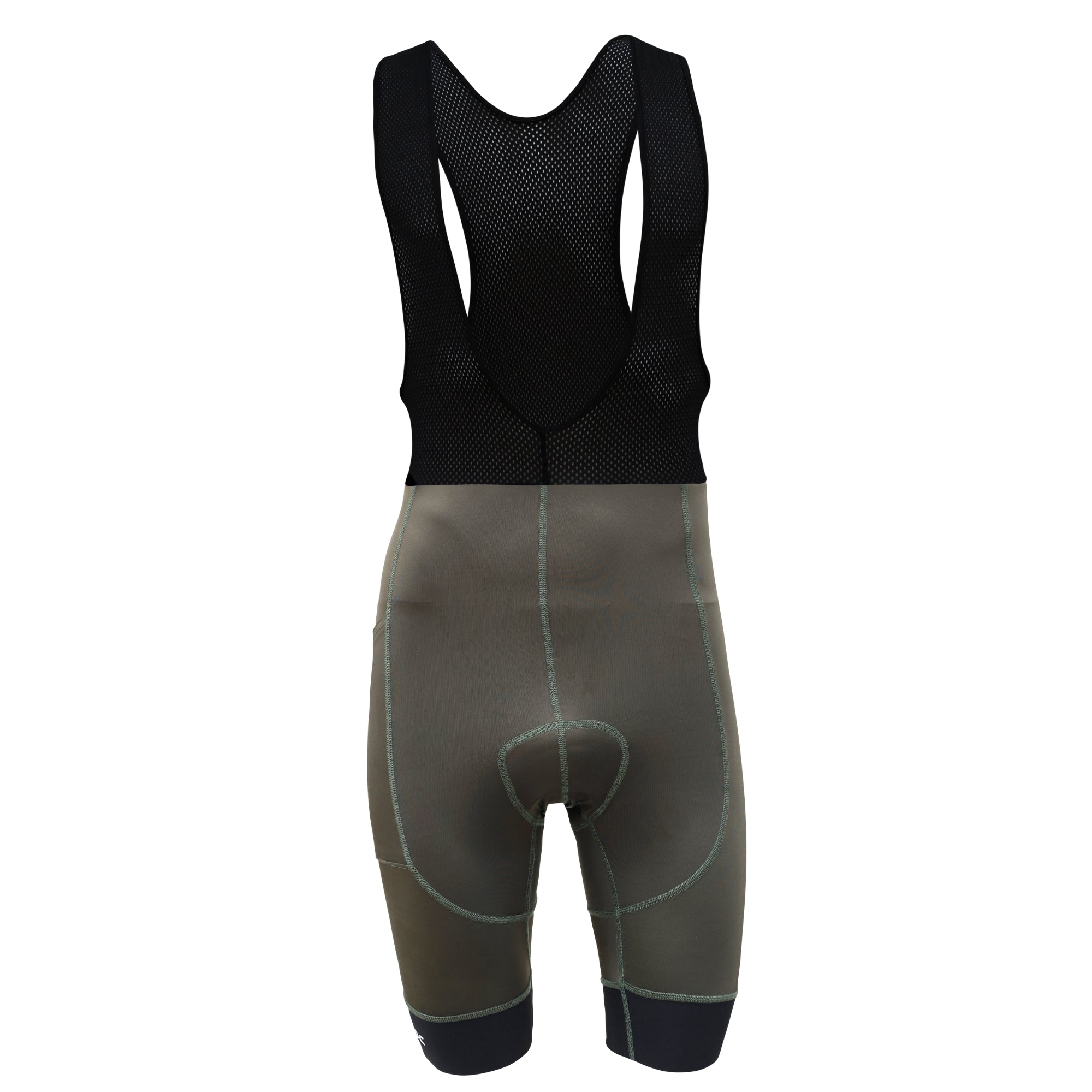 Aerodoc Ignite Olive Cycling Bibshorts with Reflective Zipper, Power Band, and 2 Pockets