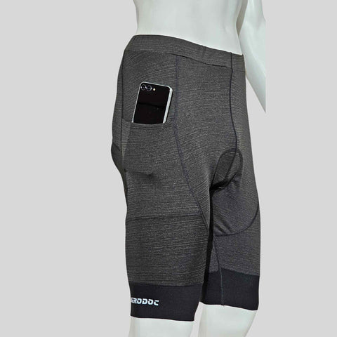 Aerodoc Ignite Vampire Gray Cycling Bibshorts with Reflective Zipper, Power Band, and 2 Pockets