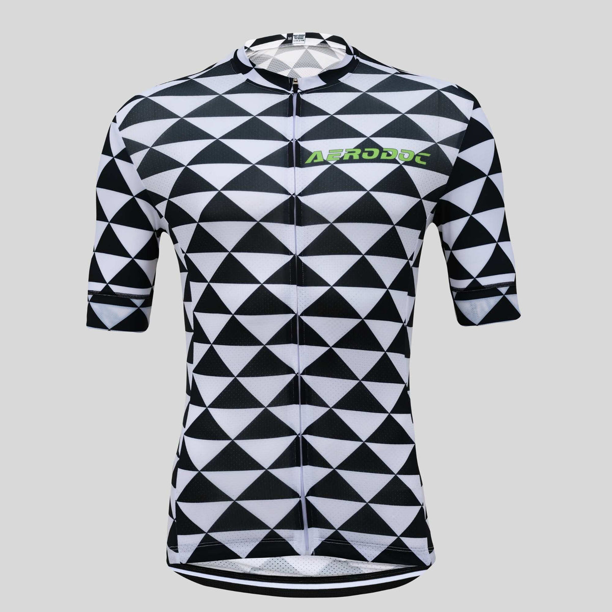 Aerodoc Triangle Black & White Racefit Cycling Jersey Unisex