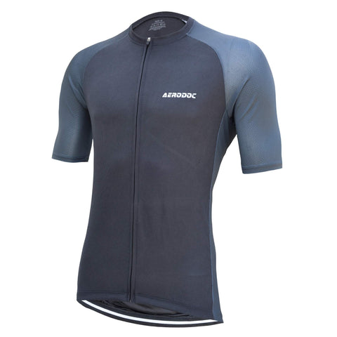 Aerodoc Glide Black Cycling jersey with waterproof zipper pocket