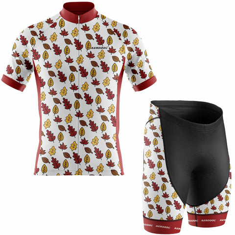 Aerodoc Autumn Leaves Cycling Jersey - Half & Full Sleeves, Matching Bib & Non-Bib Shorts