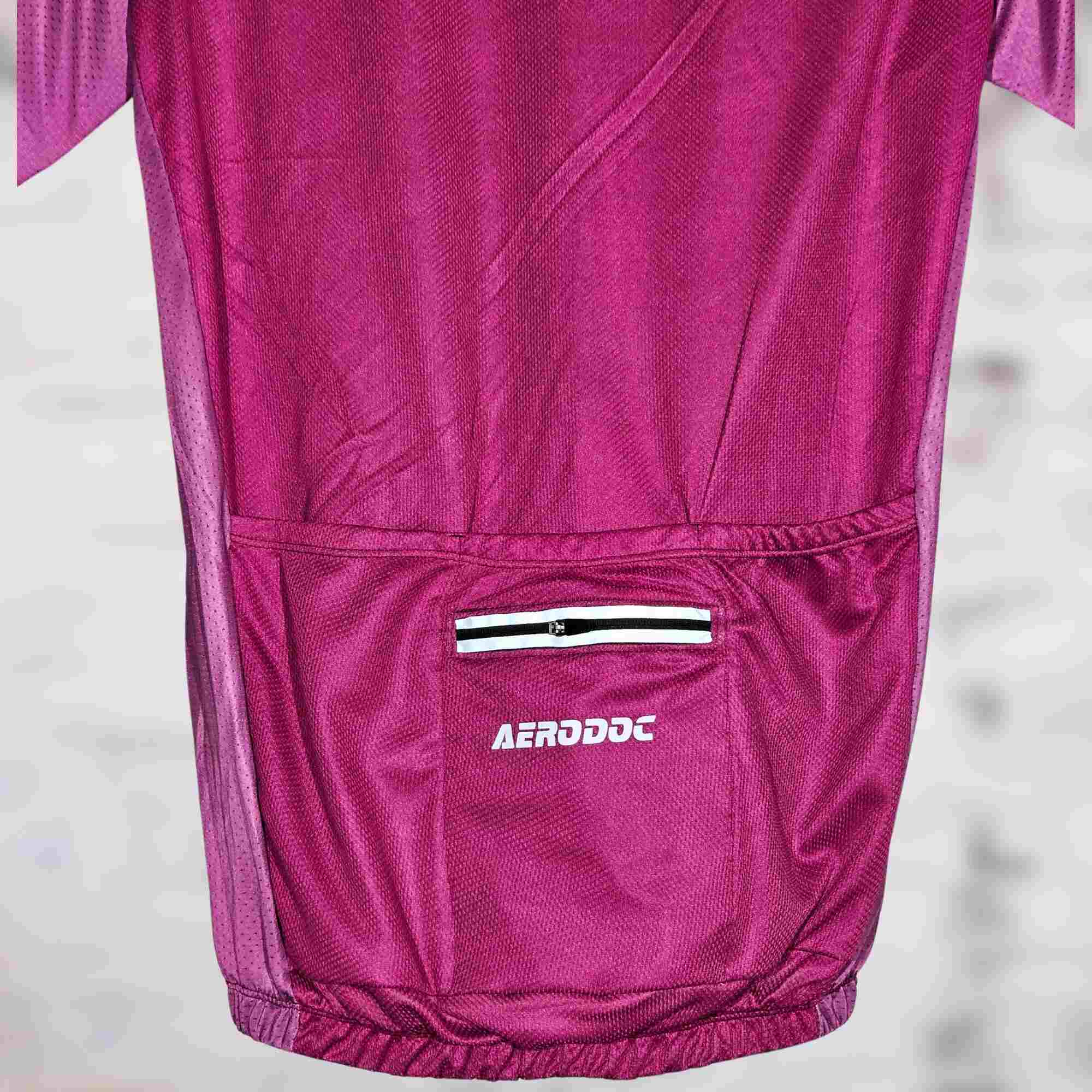 Aerodoc Glide Purple Unisex Cycling jersey with waterproof zipper pocket