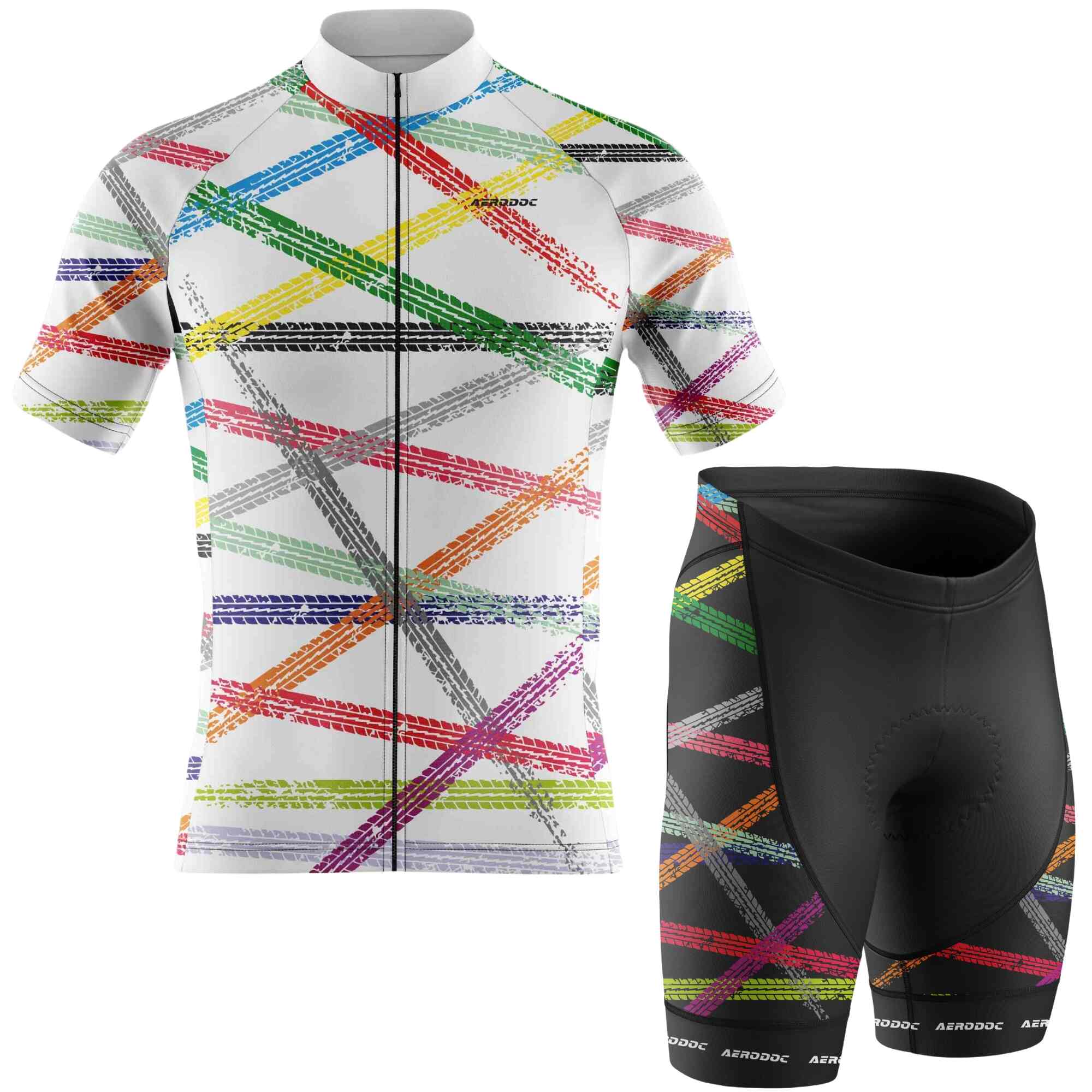 Color Stripe Road Racer Cycling Jersey – Half & Full Sleeves, Matching Bib & Non-Bib Shorts