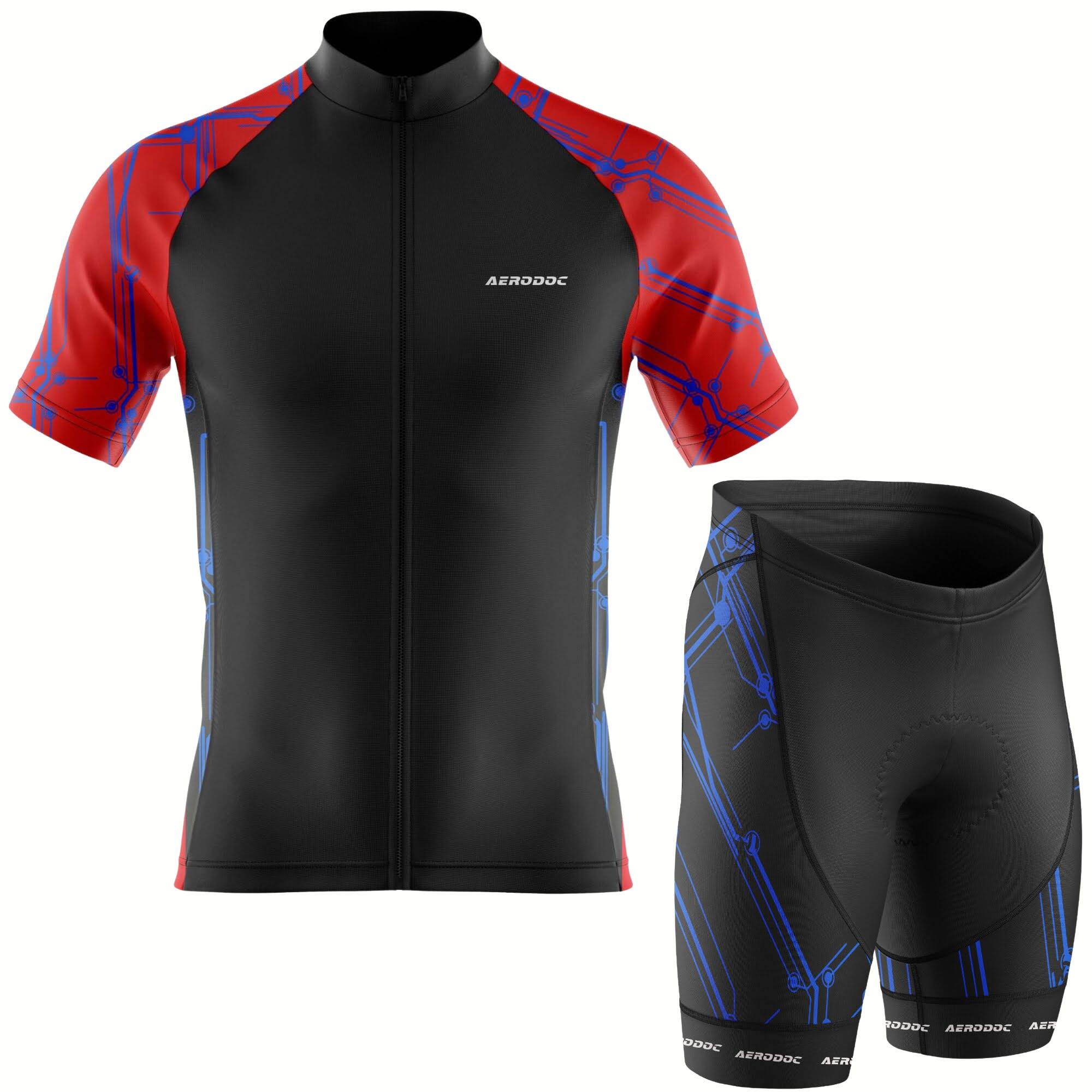 Aerodoc Blackout Grid Performance Cycling Jersey – Half & Full Sleeves, Matching Bib & Non-Bib Shorts